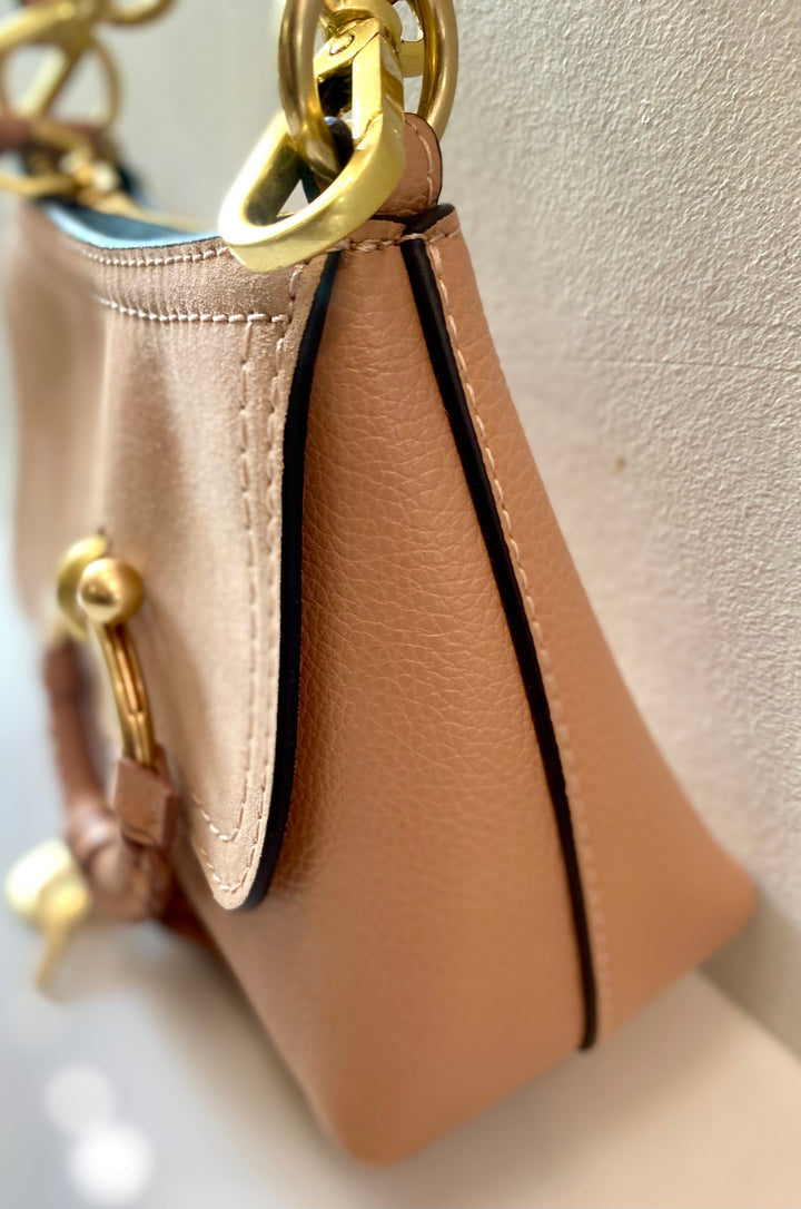 SEE BY CHLOÉ JOAN SUEDE &amp; CALFSKIN LEATHER MINI SHOULDER BAG