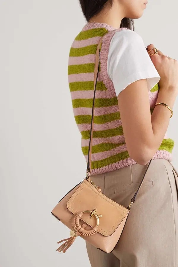 SEE BY CHLOÉ JOAN SUEDE &amp; CALFSKIN LEATHER MINI SHOULDER BAG