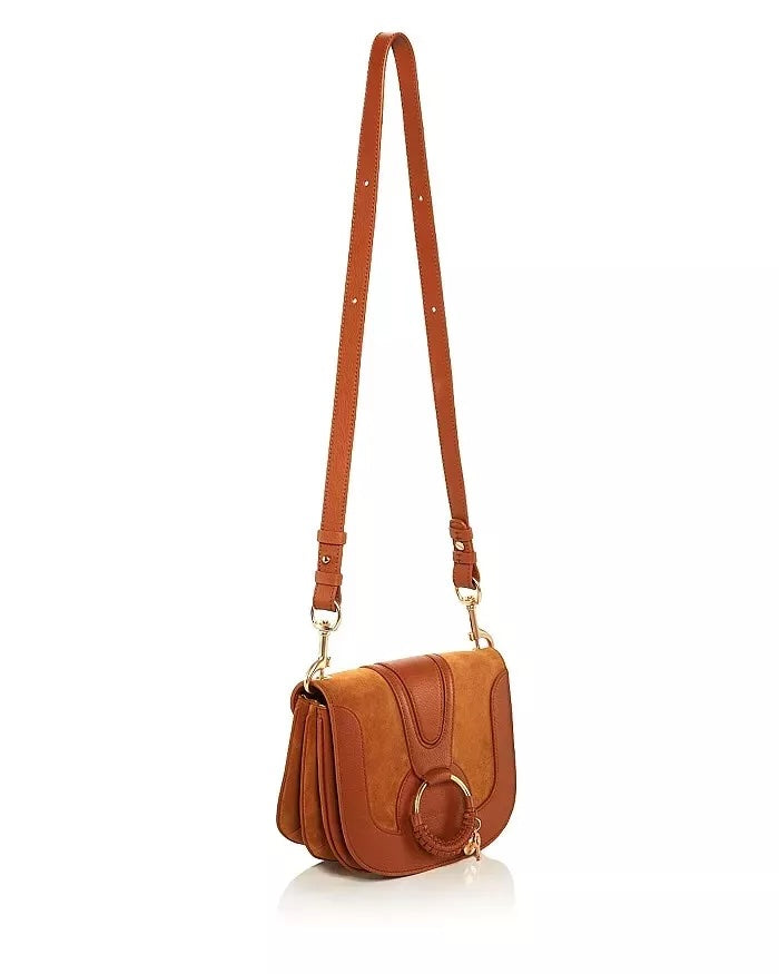 SEE BY CHLOÉ HANA CARAMELLO LEATHER SADDLE CROSSBODY