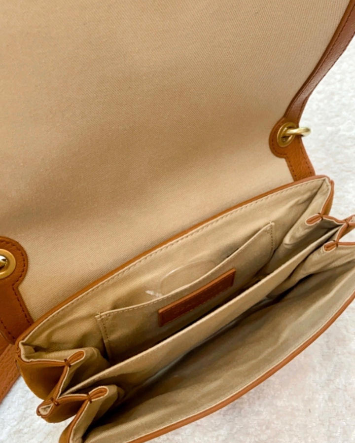 SEE BY CHLOÉ HANA CARAMELLO LEATHER SADDLE CROSSBODY