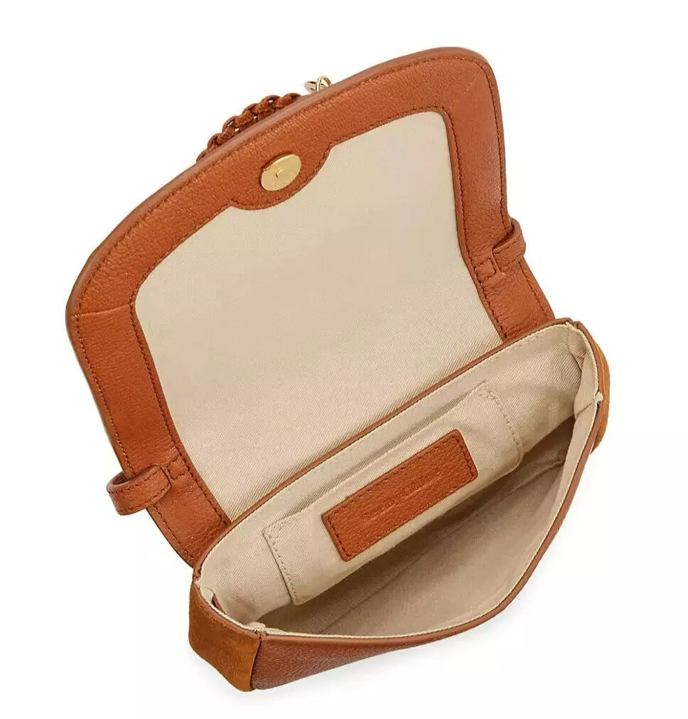 SEE BY CHLOÉ HANA CARAMELLO LEATHER SADDLE CROSSBODY