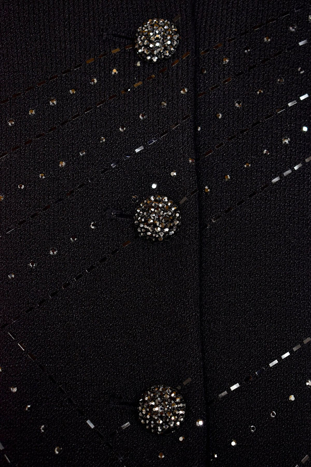 ST JOHN SEQUIN KNIT PAILLETTES CRYSTAL BUTTONS JACKET
