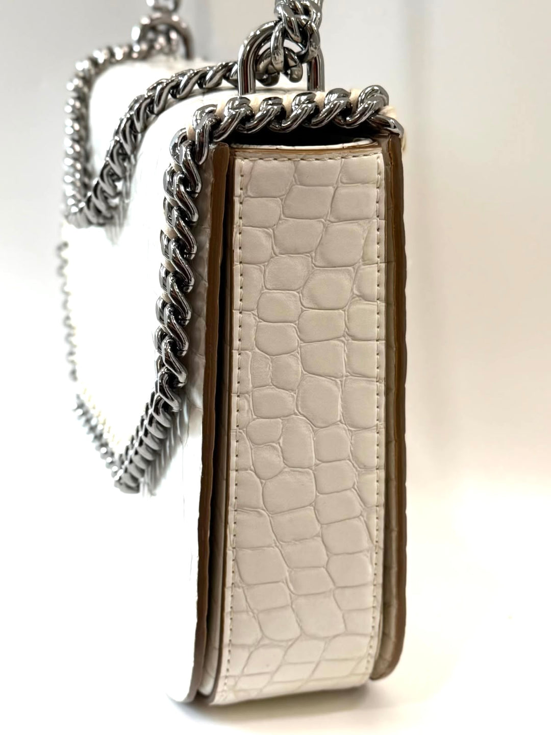 STELLA McCARTNEY CROC EMBOSSED EFFECT MEDIUM FALABELLA BOX BAG