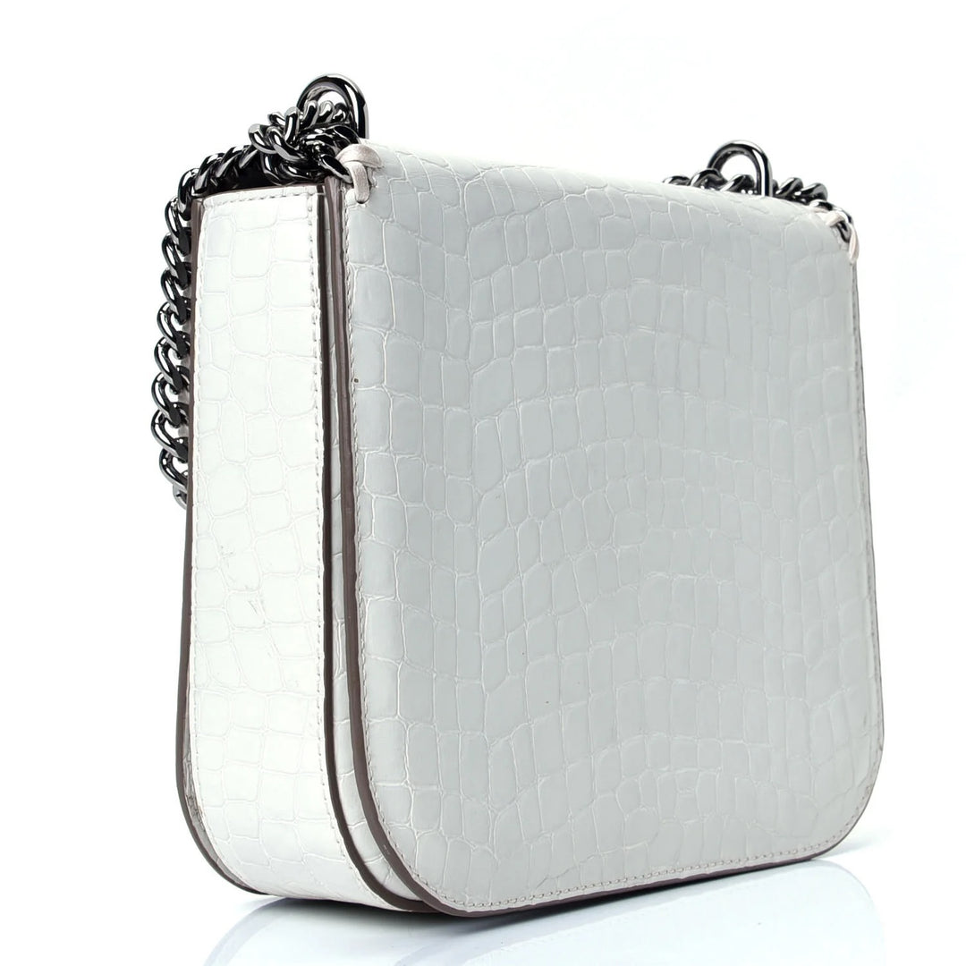 STELLA McCARTNEY CROC EMBOSSED EFFECT MEDIUM FALABELLA BOX BAG