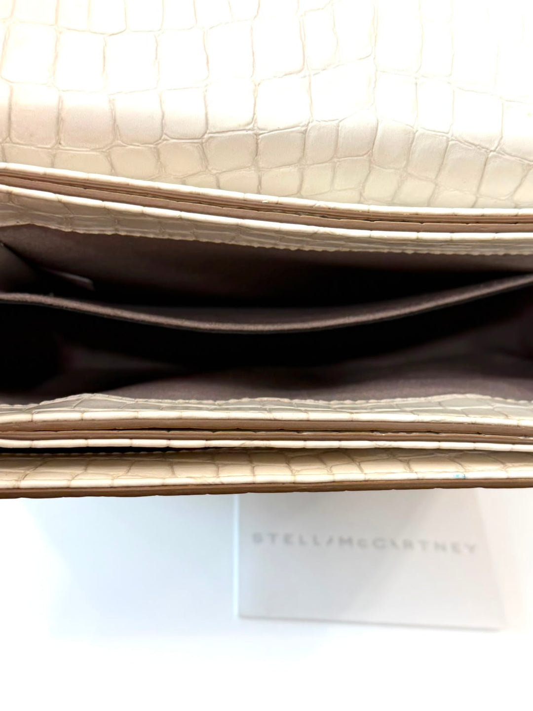 STELLA McCARTNEY CROC EMBOSSED EFFECT MEDIUM FALABELLA BOX BAG
