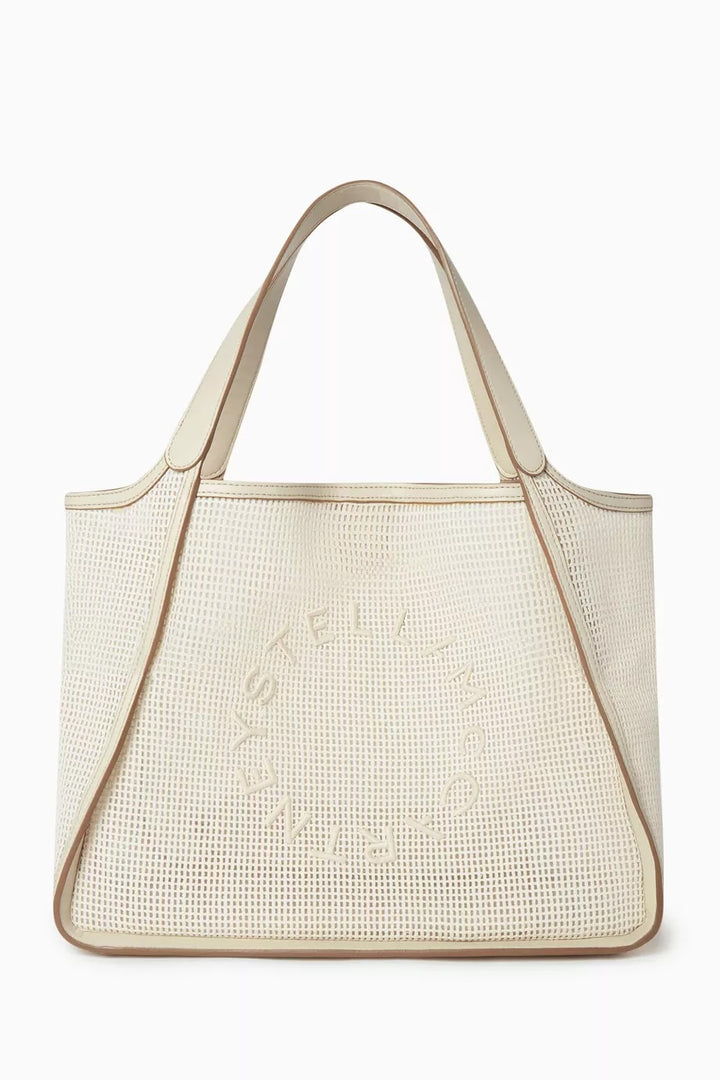 STELLA McCARTNEY EMBROIDERED ECO RECYCLED MESH TOTE BAG