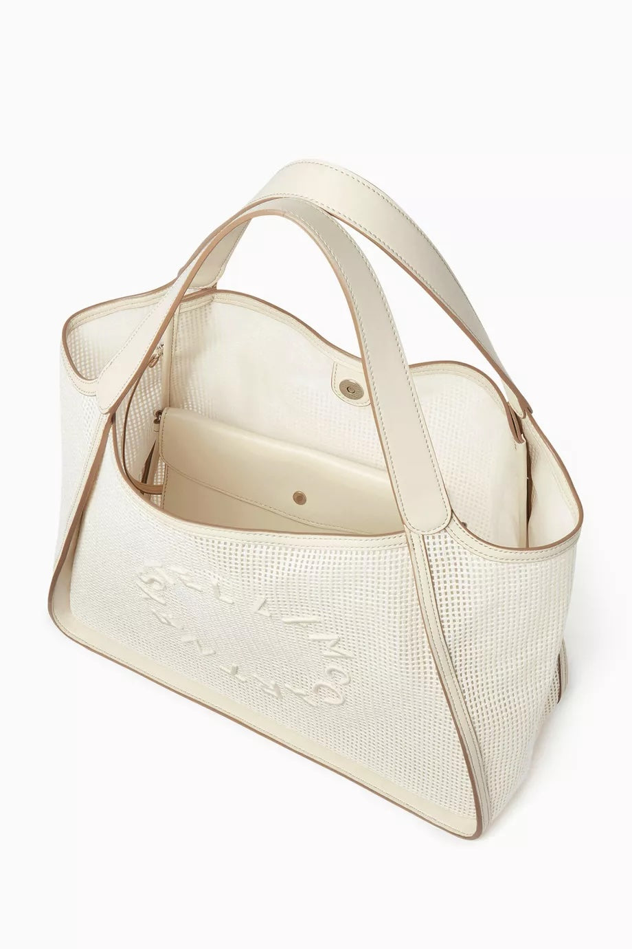 STELLA McCARTNEY EMBROIDERED ECO RECYCLED MESH TOTE BAG