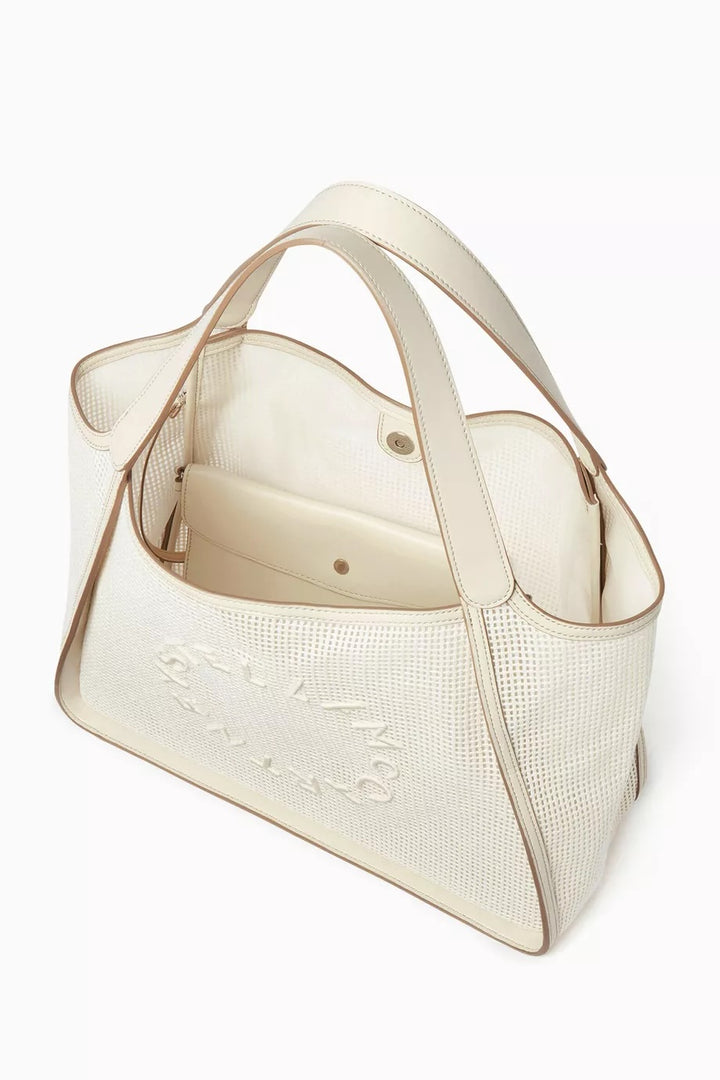 STELLA McCARTNEY EMBROIDERED ECO RECYCLED MESH TOTE BAG
