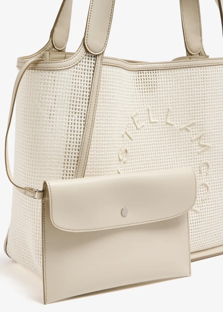 STELLA McCARTNEY EMBROIDERED ECO RECYCLED MESH TOTE BAG