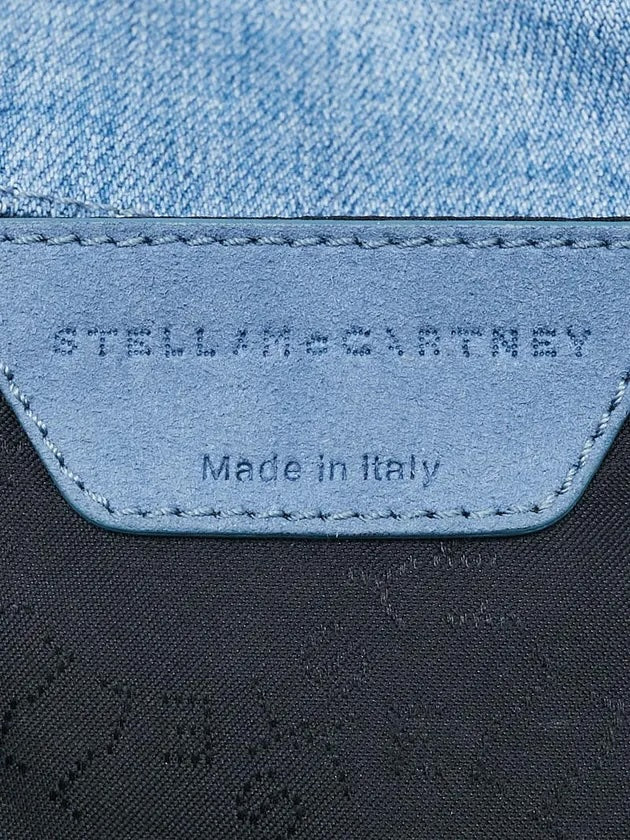 STELLA MCCARTNERY DENIM MINI STAR PRINT FALABELLA TOTE BAG