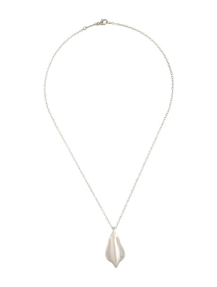TIFFANY &amp; CO. 925 STERLING SILVER LEAF PENDANT NECKLACE