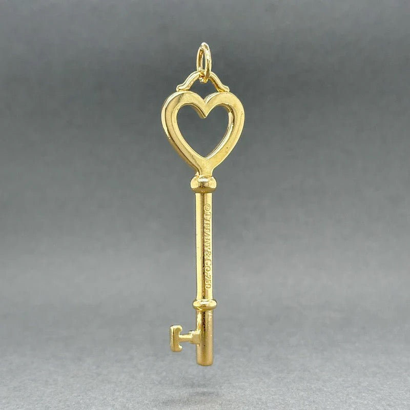 TIFFANY &amp; CO. HEART KEY 18K YELLOW GOLD NECKLACE