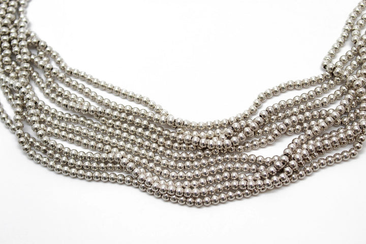 TIFFANY &amp; CO. BEADED MULTISTRAND TORSADE STERLING SILVER COLLAR NECKLACE