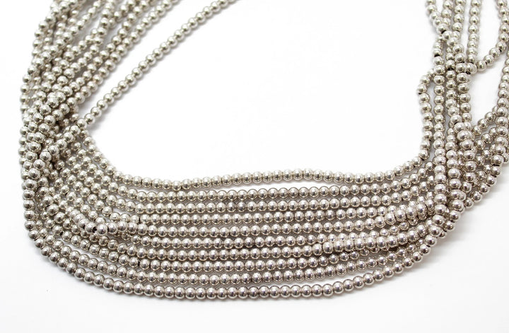 TIFFANY &amp; CO. BEADED MULTISTRAND TORSADE STERLING SILVER COLLAR NECKLACE