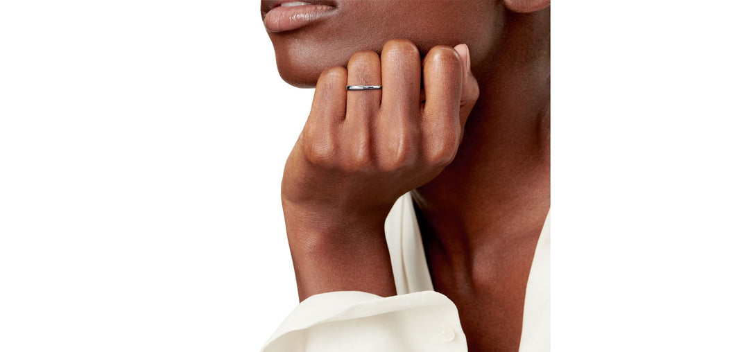 TIFFANY &amp; CO 18K WHITE GOLD LOCK RING