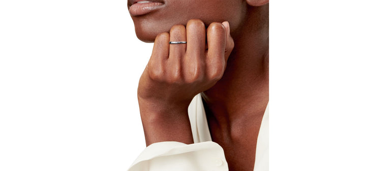 TIFFANY &amp; CO 18K WHITE GOLD LOCK RING