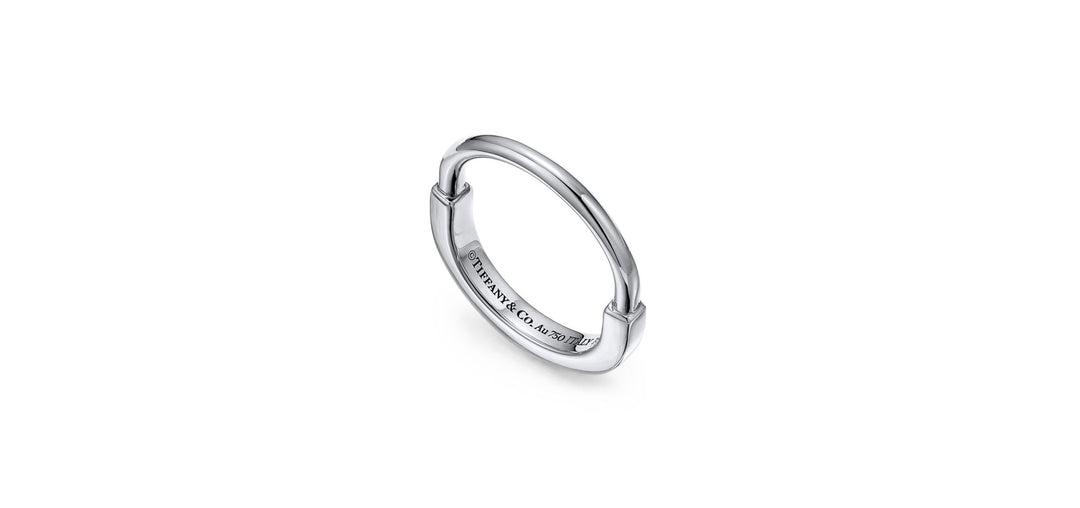 TIFFANY &amp; CO 18K WHITE GOLD LOCK RING