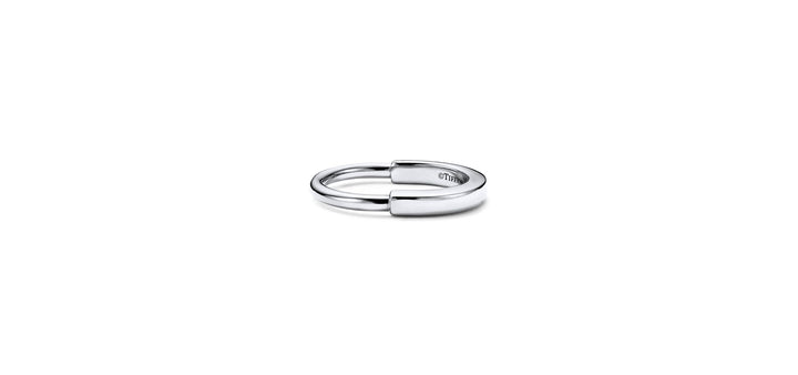 TIFFANY &amp; CO 18K WHITE GOLD LOCK RING