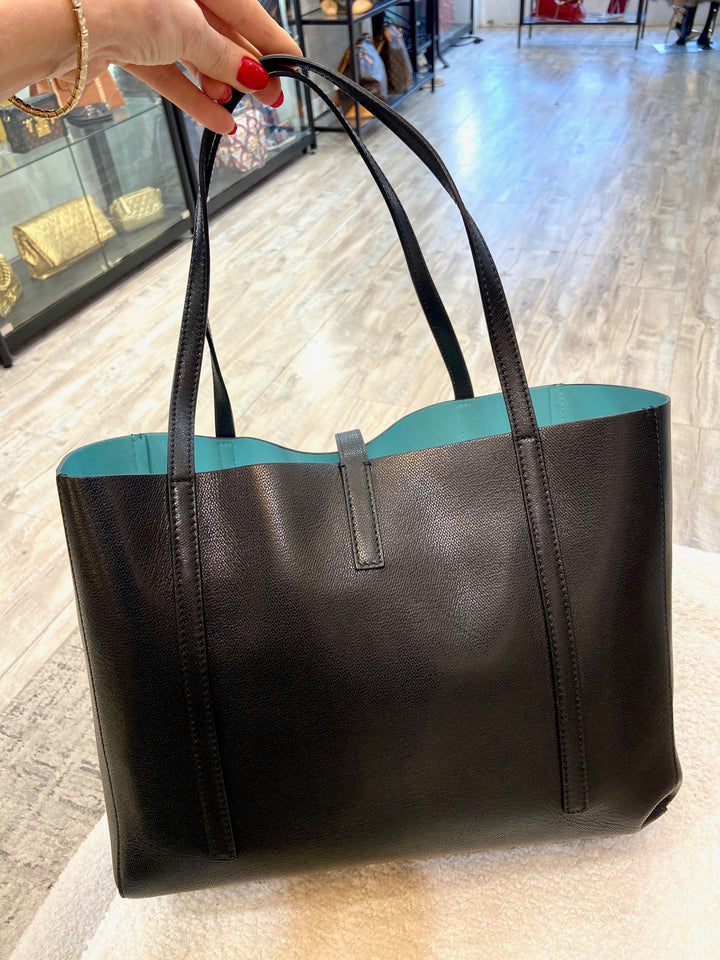 TIFFANY &amp; CO. GRAINED LEATHER REVERSIBLE TOTE BAG