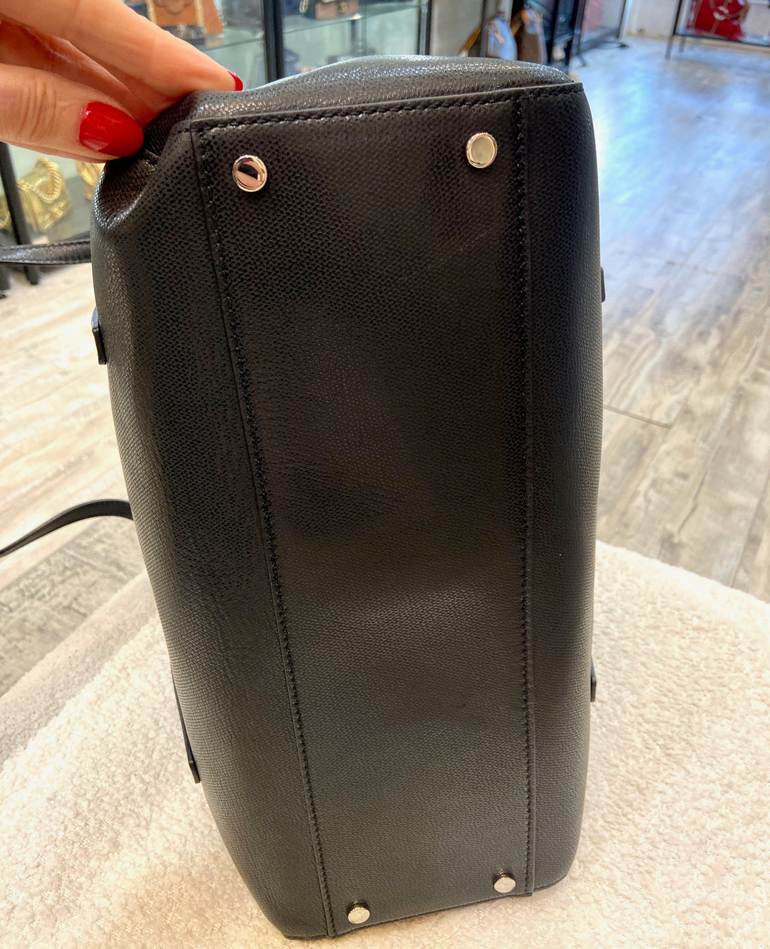TIFFANY &amp; CO. GRAINED LEATHER REVERSIBLE TOTE BAG