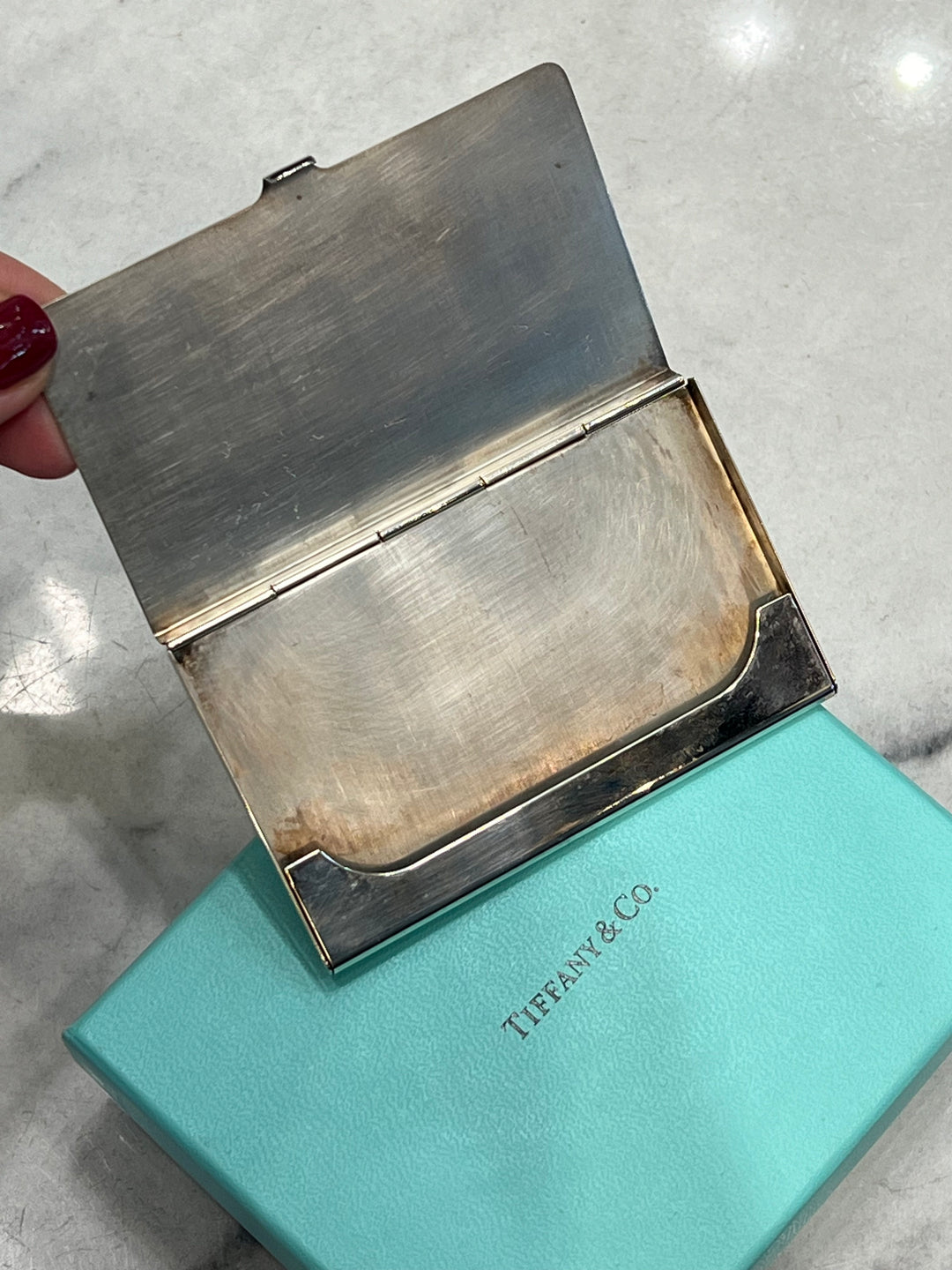 TIFFANY & CO. SILVER PLATED VINTAGE BUSINESS CARD CASE