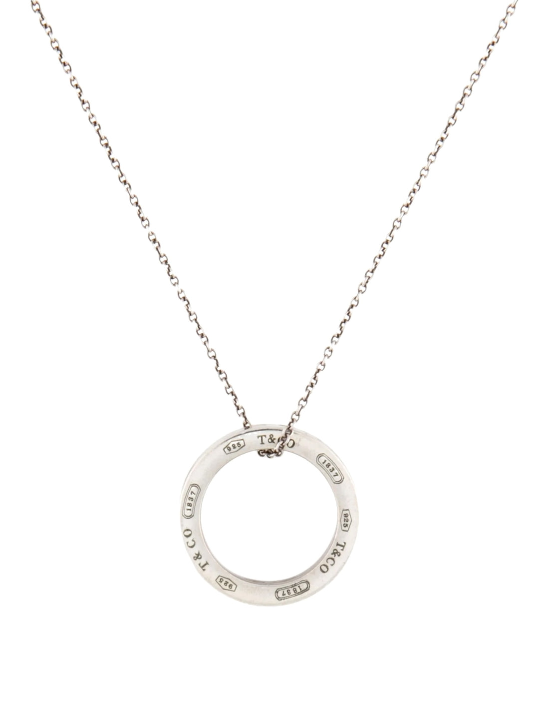TIFFANY &amp; CO. STERLING SILVER 1837® CIRCLE PENDANT NECKLACE