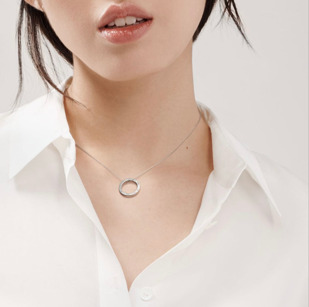 TIFFANY &amp; CO. STERLING SILVER 1837® CIRCLE PENDANT NECKLACE