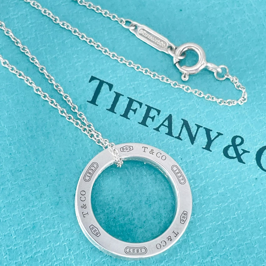 TIFFANY &amp; CO. STERLING SILVER 1837® CIRCLE PENDANT NECKLACE