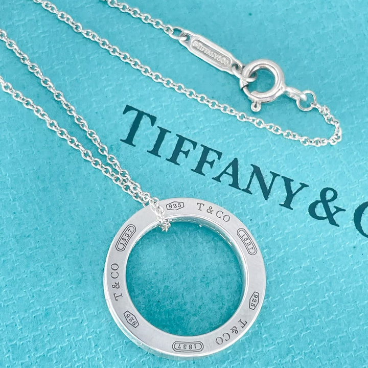 TIFFANY &amp; CO. STERLING SILVER 1837® CIRCLE PENDANT NECKLACE