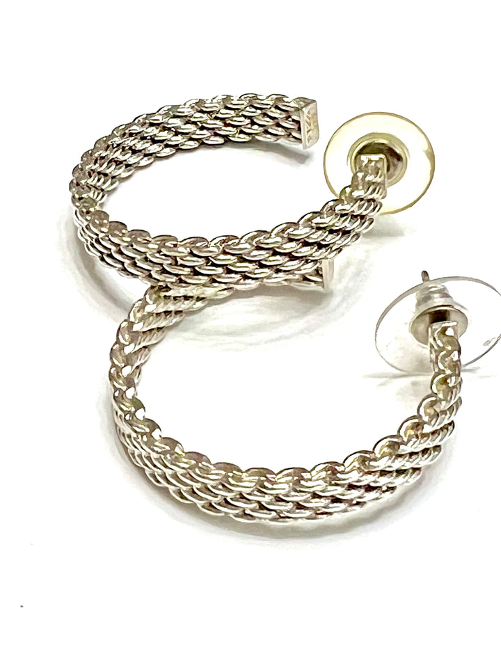 TIFFANY &amp; CO. STERLING SILVER SOMERSET HOOP EARRINGS