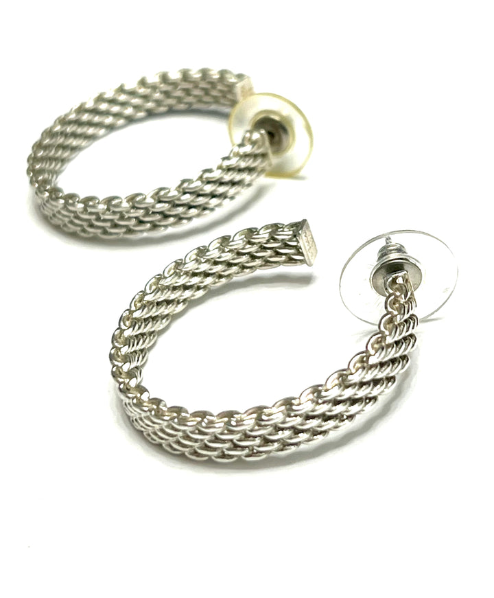 TIFFANY &amp; CO. STERLING SILVER SOMERSET HOOP EARRINGS
