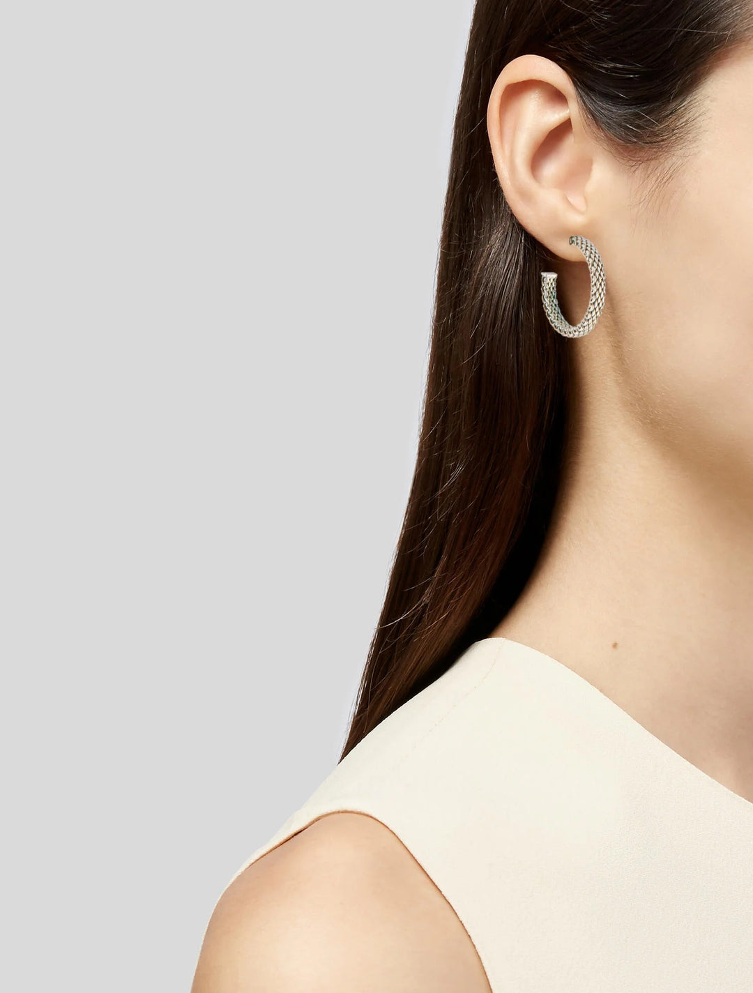 TIFFANY &amp; CO. STERLING SILVER SOMERSET HOOP EARRINGS