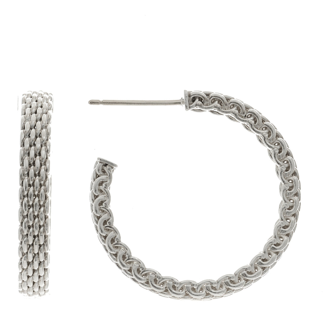 TIFFANY &amp; CO. STERLING SILVER SOMERSET HOOP EARRINGS