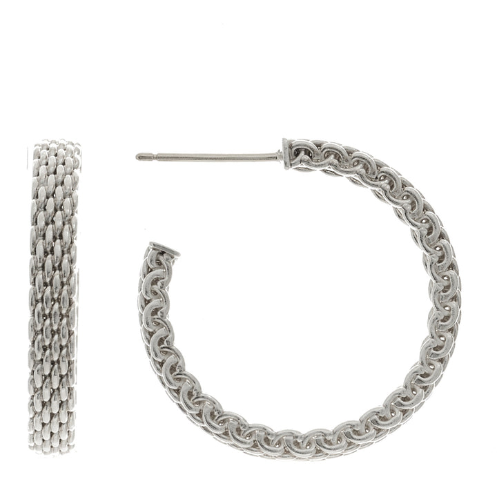 TIFFANY &amp; CO. STERLING SILVER SOMERSET HOOP EARRINGS