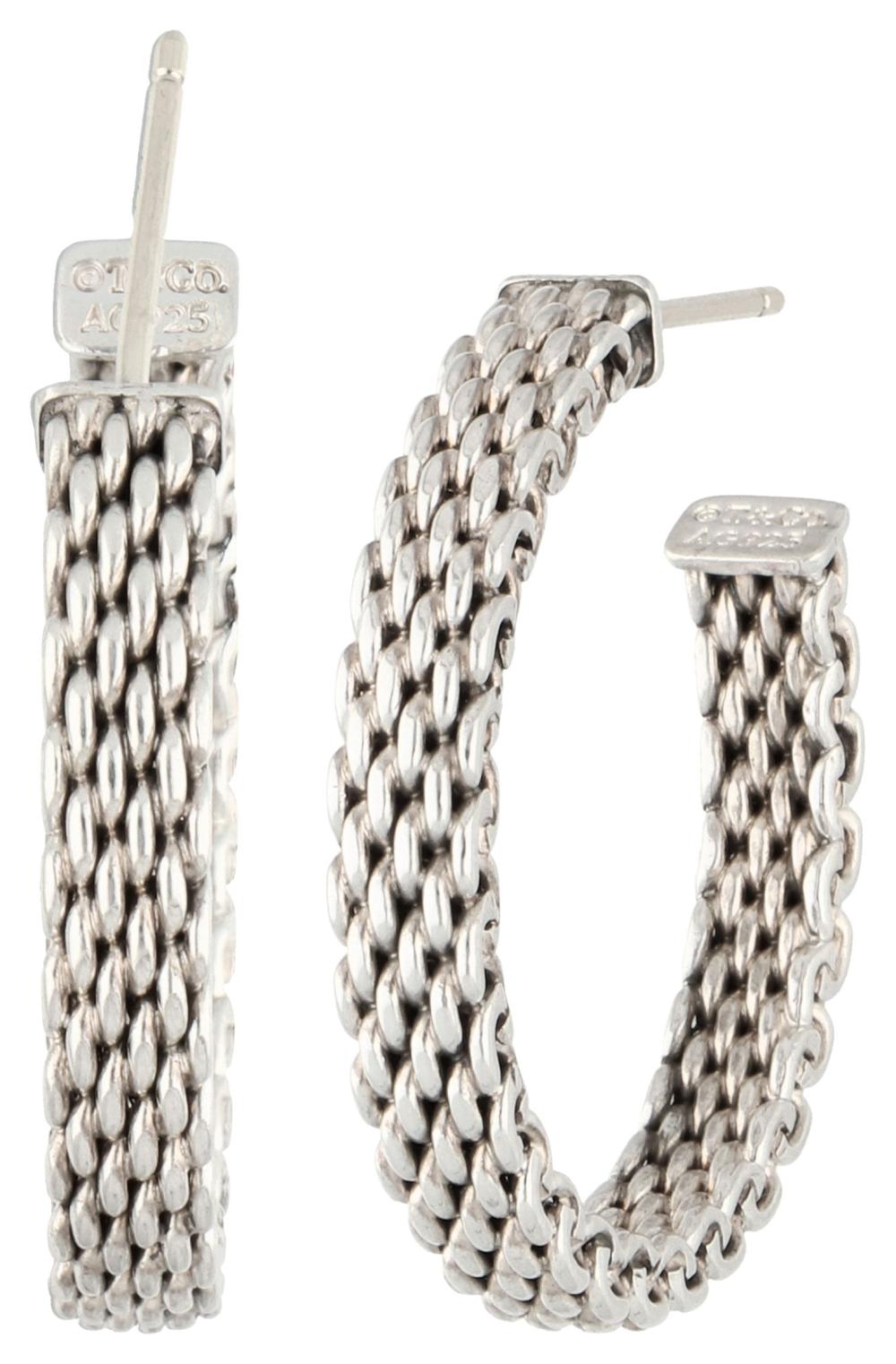 TIFFANY &amp; CO. STERLING SILVER SOMERSET HOOP EARRINGS