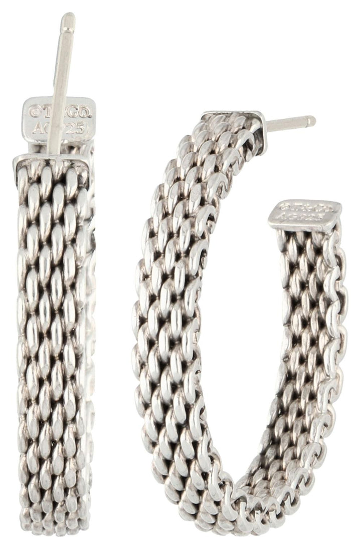 TIFFANY &amp; CO. STERLING SILVER SOMERSET HOOP EARRINGS