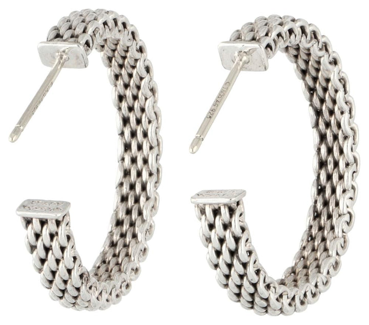 TIFFANY &amp; CO. STERLING SILVER SOMERSET HOOP EARRINGS
