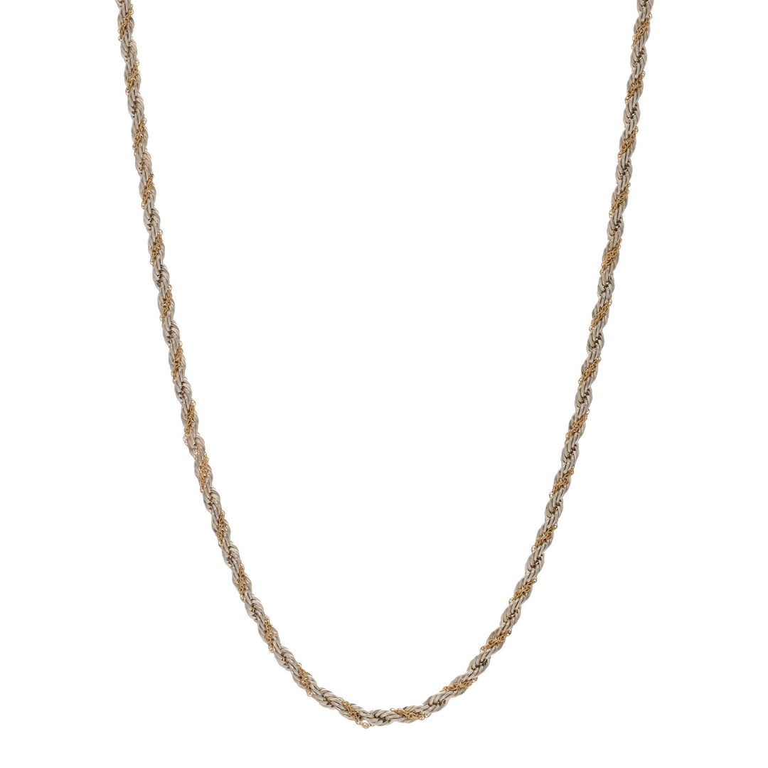 TIFFANY &amp; CO. STERLING SILVER AND 18K GOLD TWIST CHAIN NECKLACE