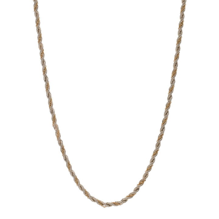 TIFFANY &amp; CO. STERLING SILVER AND 18K GOLD TWIST CHAIN NECKLACE