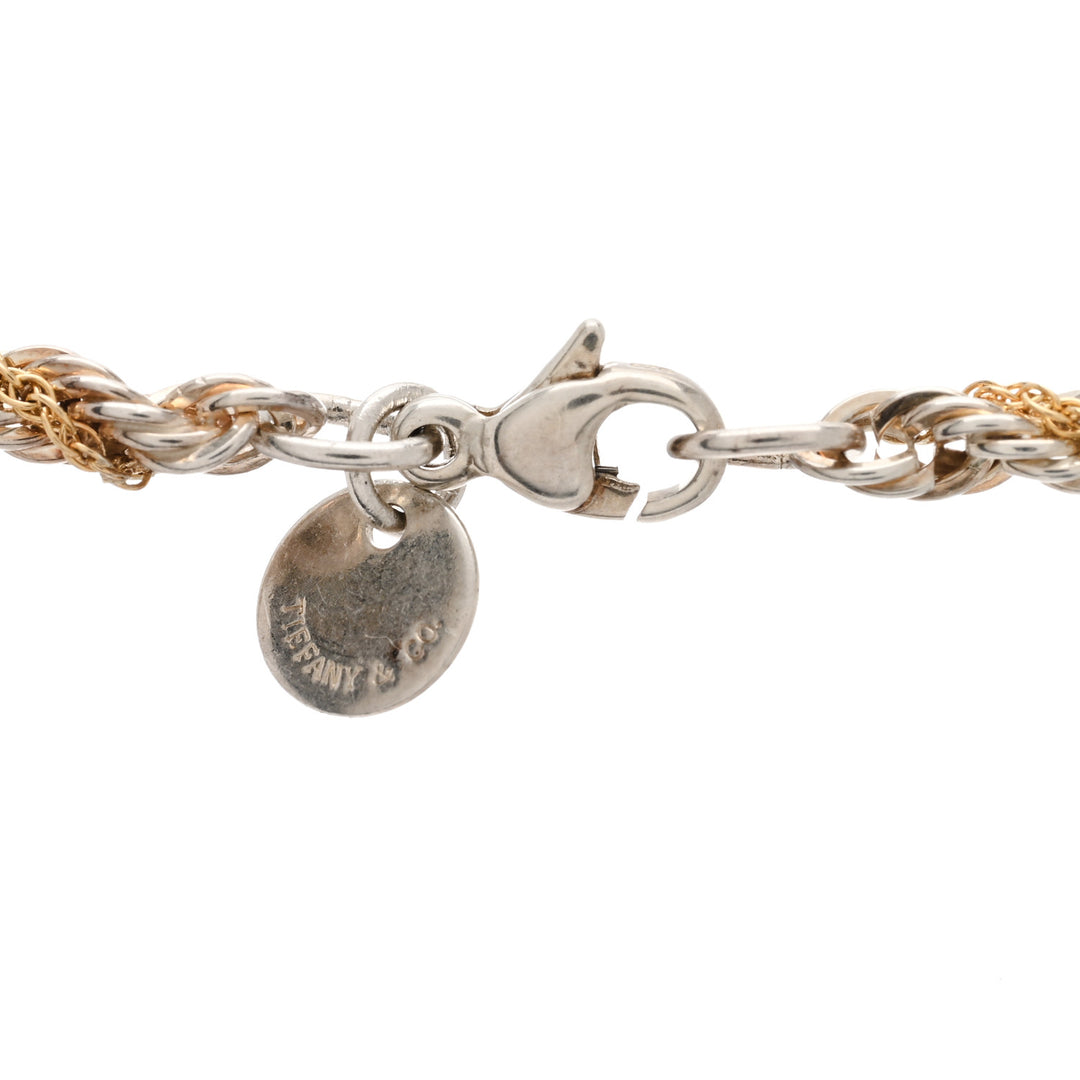 TIFFANY &amp; CO. STERLING SILVER AND 18K GOLD TWIST CHAIN NECKLACE
