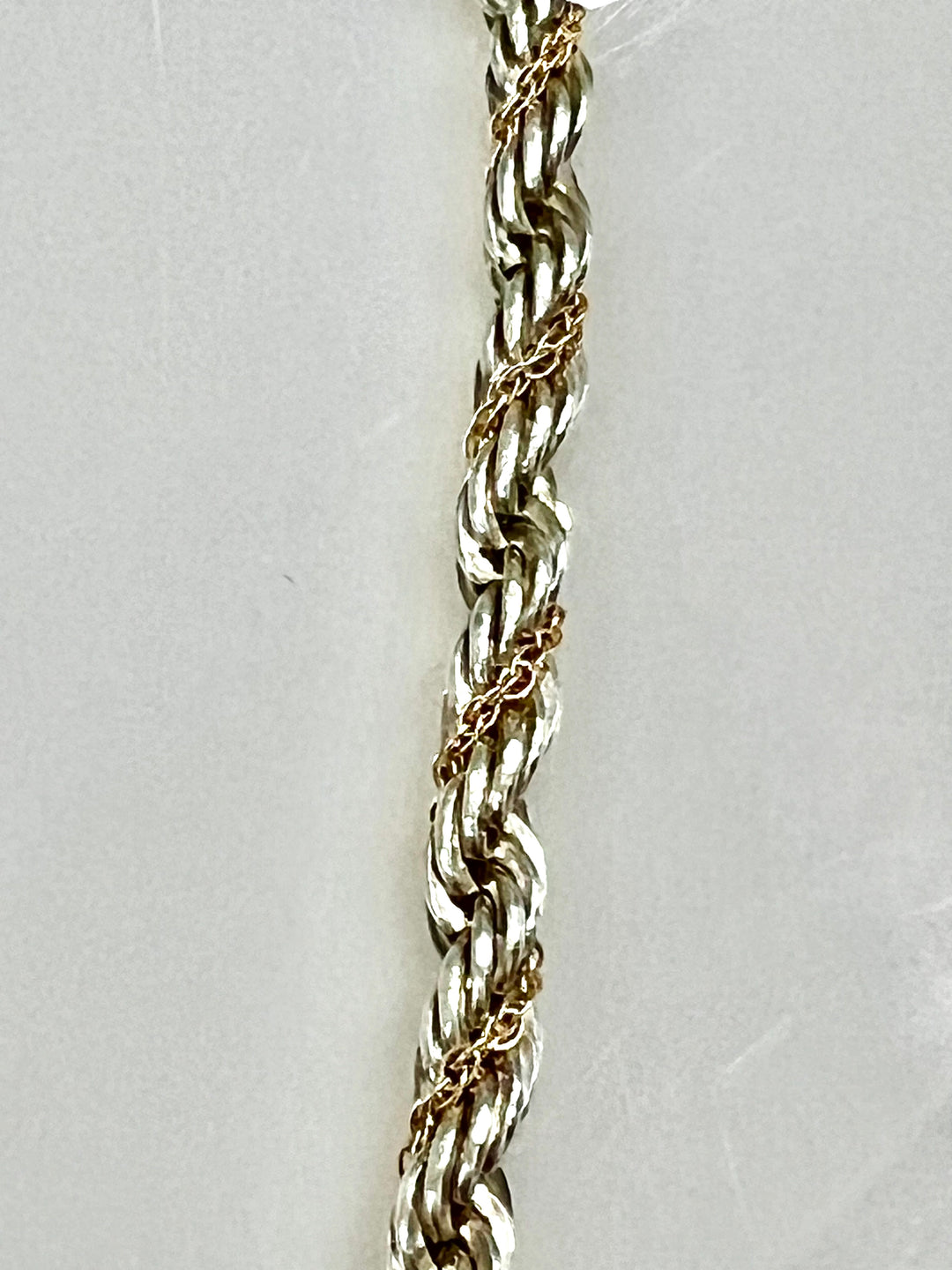 TIFFANY &amp; CO. STERLING SILVER AND 18K GOLD TWIST CHAIN NECKLACE