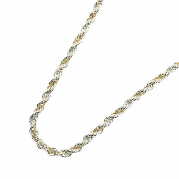 TIFFANY &amp; CO. STERLING SILVER AND 18K GOLD TWIST CHAIN NECKLACE