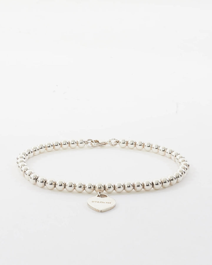 TIFFANY &amp; CO. STERLING SILVER RTT BEADED BRACELET