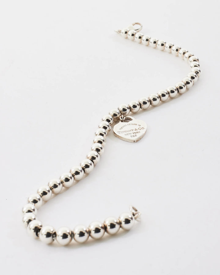 TIFFANY &amp; CO. STERLING SILVER RTT BEADED BRACELET