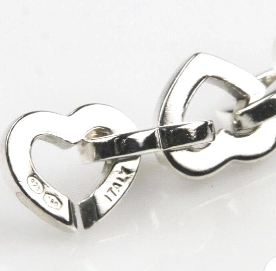TIFFANY &amp; CO. STERLING SILVER 18K YELLOW GOLD HEART LINKS BRACELET