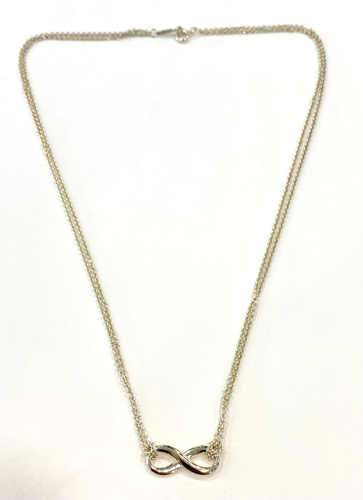 TIFFANY &amp; CO. STERLING SILVER INFINITY PENDANT NECKLACE