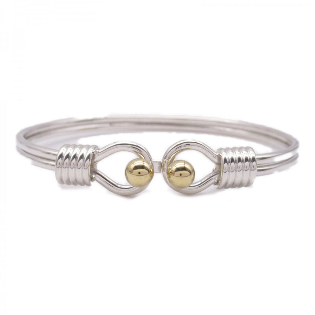 TIFFANY & CO. SILVER 18K GOLD DOUBLE HOOK EYE BANGLE BRACELET