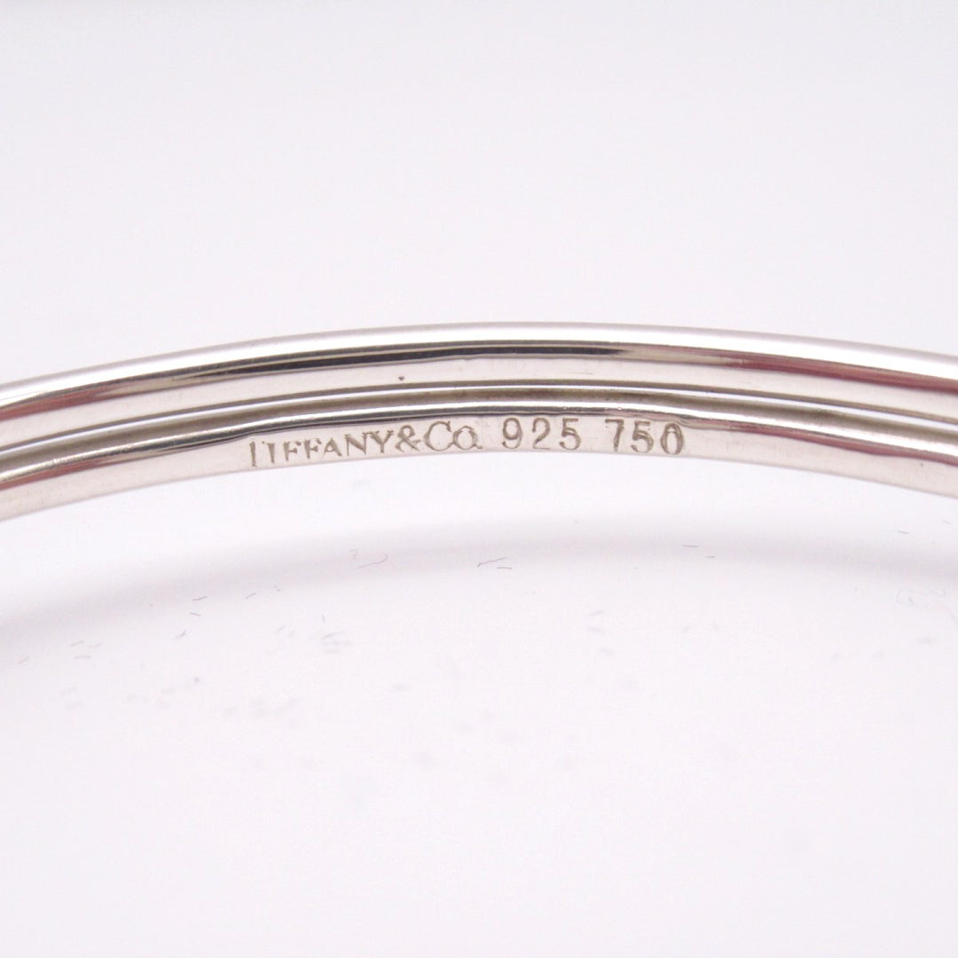 TIFFANY &amp; CO. SILVER 18K GOLD DOUBLE HOOK EYE BANGLE BRACELET