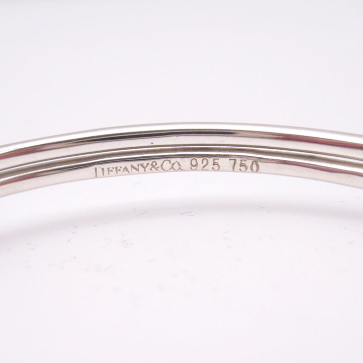 TIFFANY & CO. SILVER 18K GOLD DOUBLE HOOK EYE BANGLE BRACELET