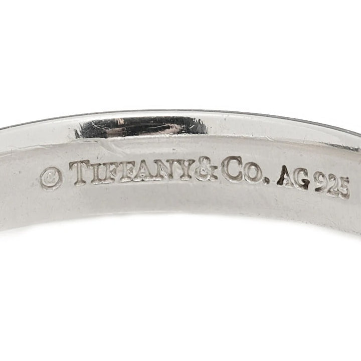 TIFFANY &amp; CO. STERLING SILVER BLUE ENAMEL BAND RING